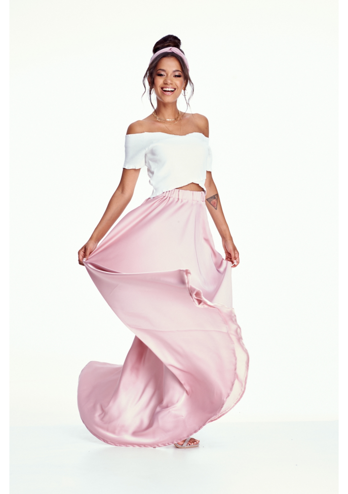 SPÓDNICA MAXI Z KOŁA SATIN