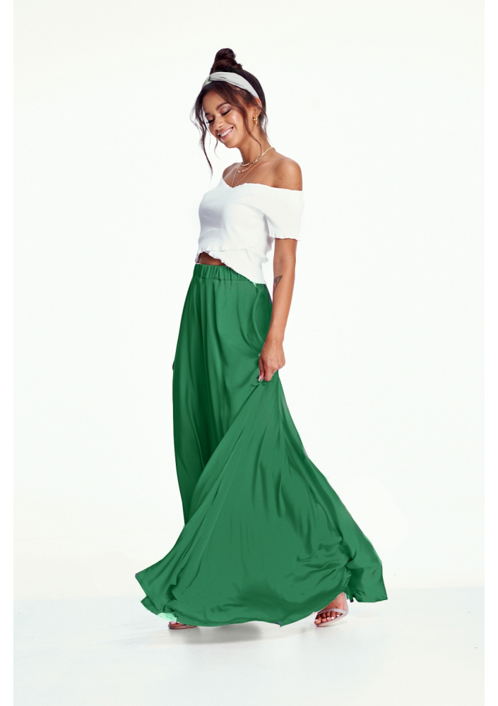 SPÓDNICA MAXI Z KOŁA SATIN