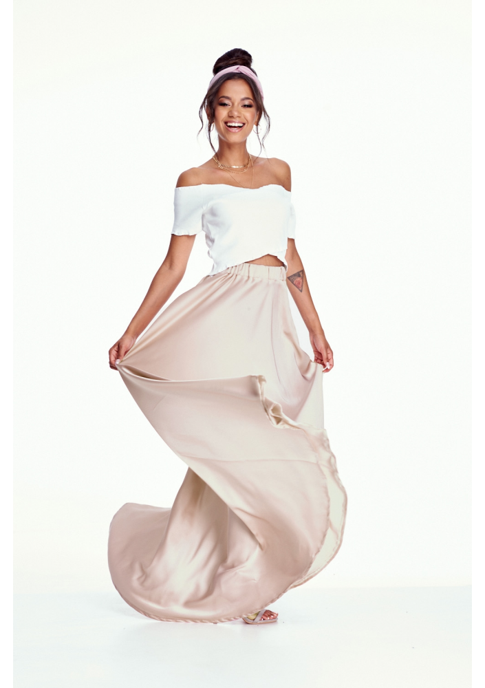 SPÓDNICA MAXI Z KOŁA SATIN