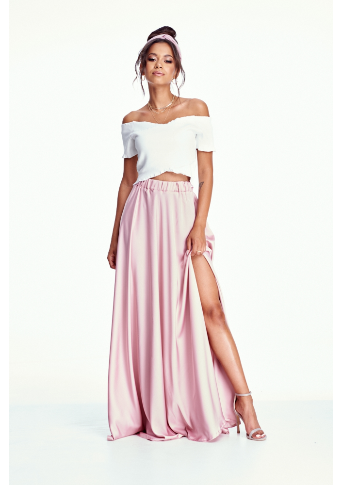 SPÓDNICA MAXI Z KOŁA SATIN