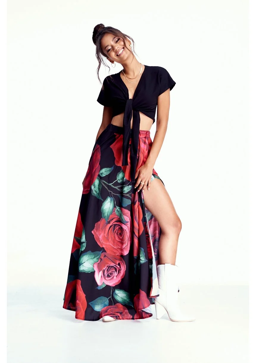 MAXI SKIRT IN ROSES PRINT - Mosquito