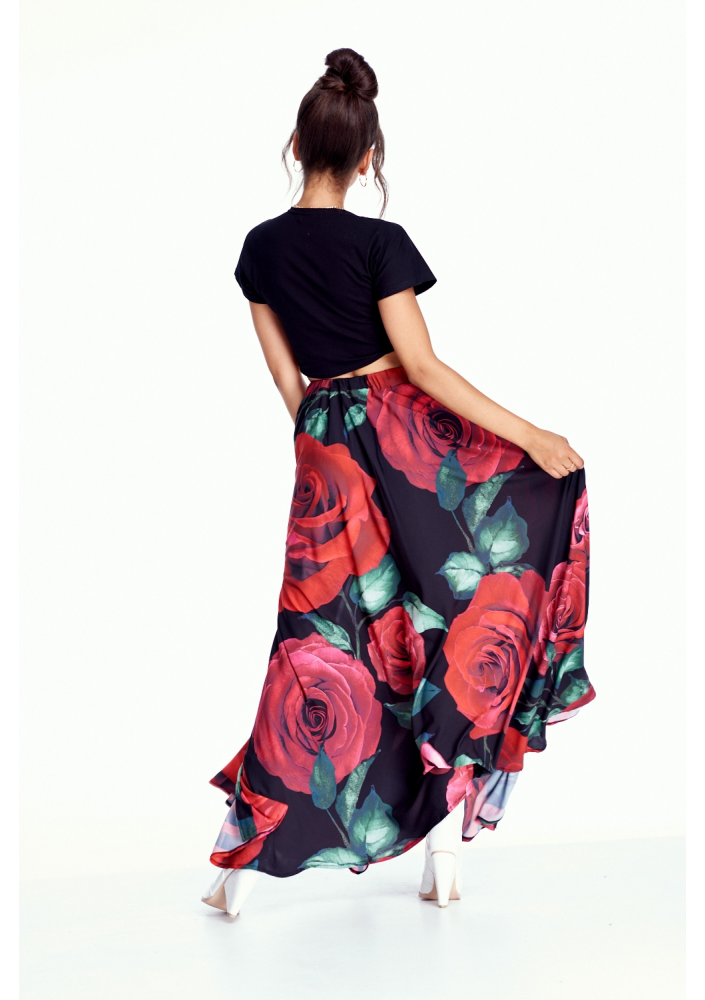 SPÓDNICA MAXI W RÓŻE