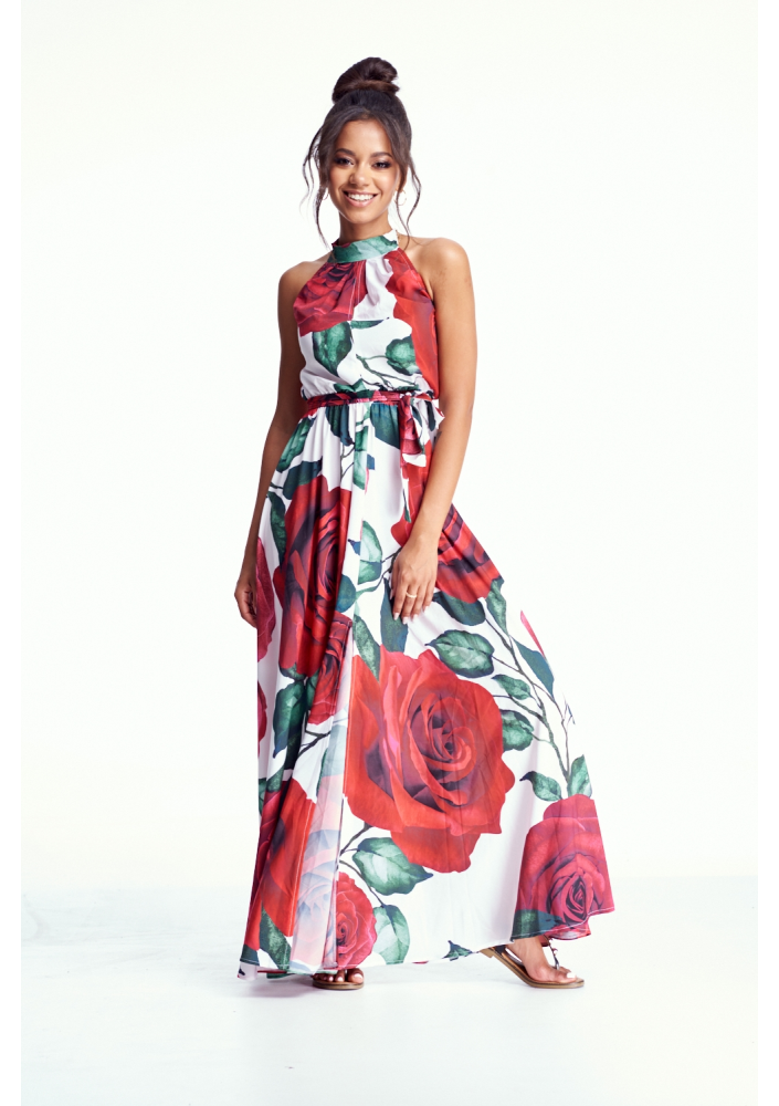 DŁUGA SUKIENKA W RÓŻE