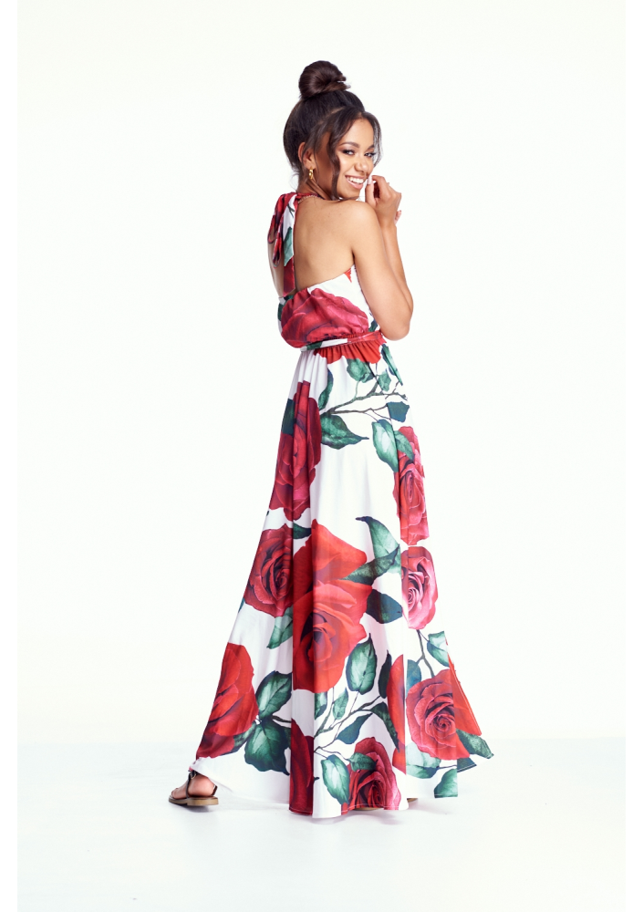 DŁUGA SUKIENKA W RÓŻE