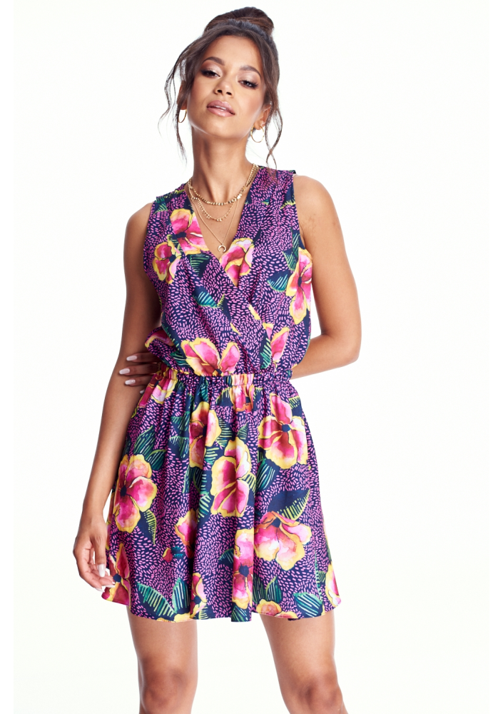 KOPERTOWA SUKIENKA PINK FLOWERS PRINT