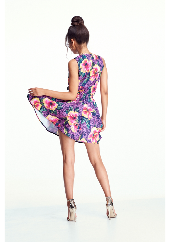 KOPERTOWA SUKIENKA PINK FLOWERS PRINT