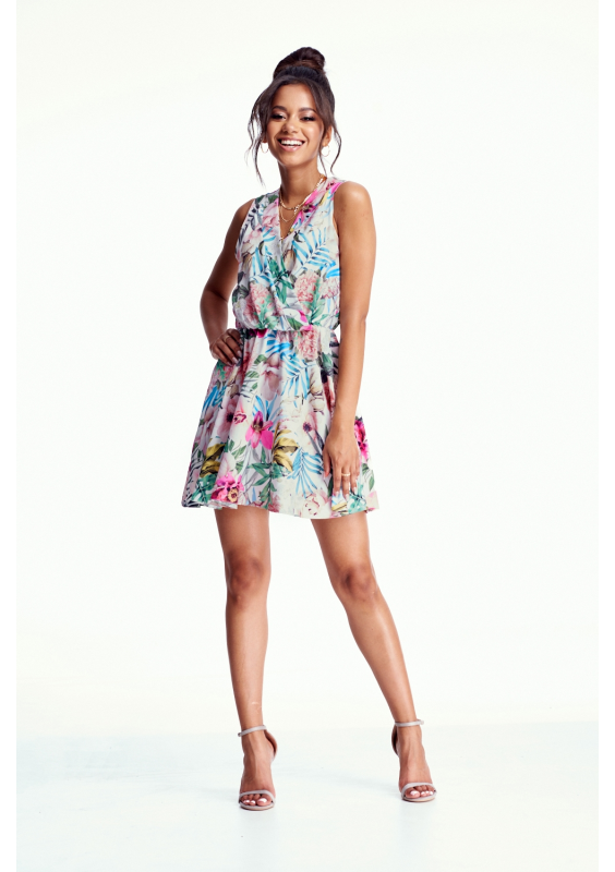 KOPERTOWA SUKIENKA Z ROZKLOSZOWANYM DOŁEM FLOWERS