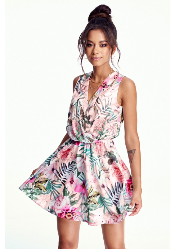 KOPERTOWA SUKIENKA Z ROZKLOSZOWANYM DOŁEM FLOWERS