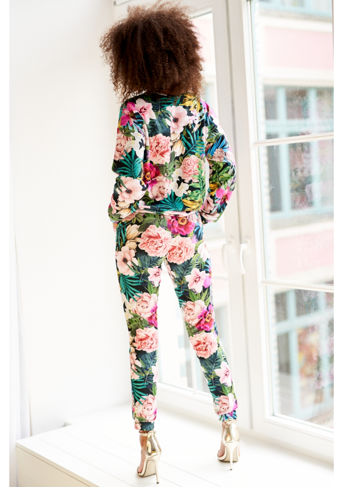SPODNIE BLACK FLOWER PRINT ILM