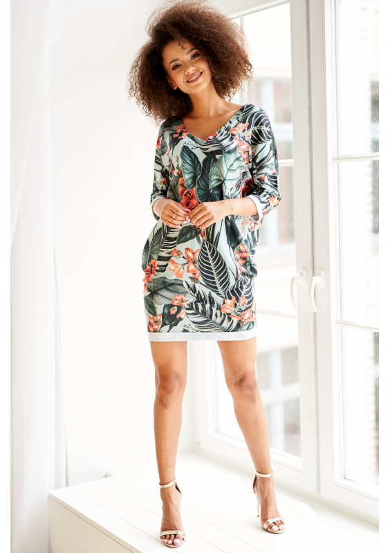 TUNIKA EXOTIC LEAVES PRINT ILM