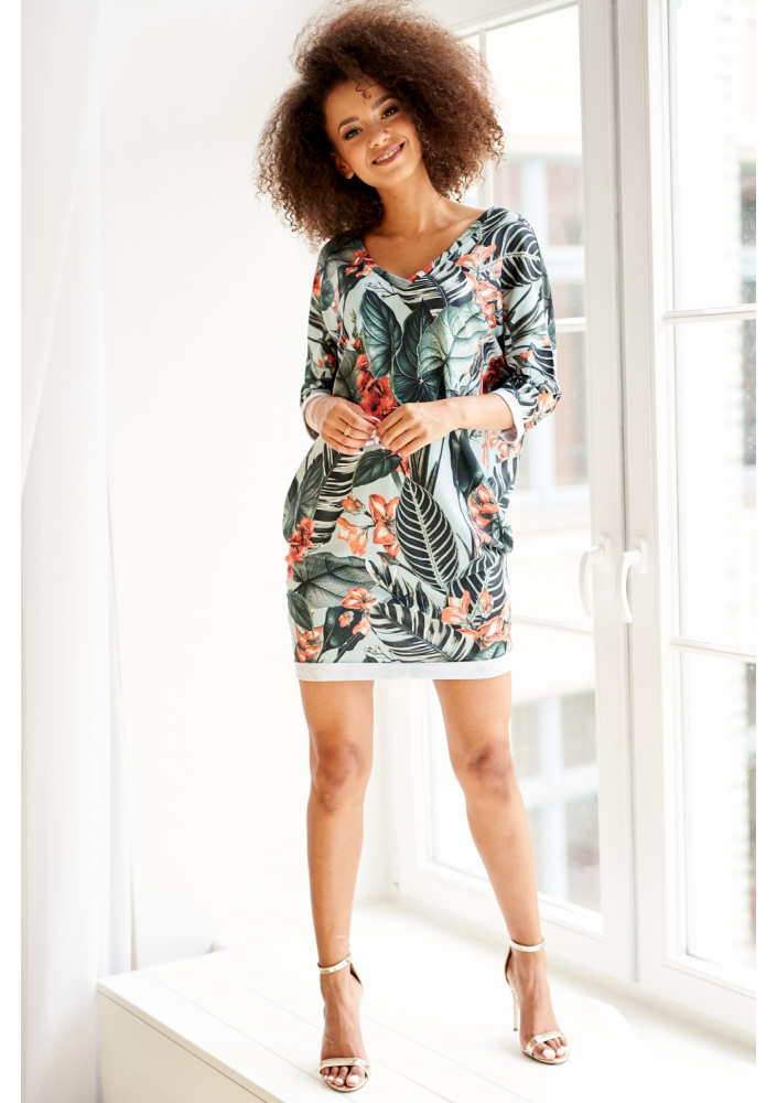 TUNIKA EXOTIC LEAVES PRINT ILM