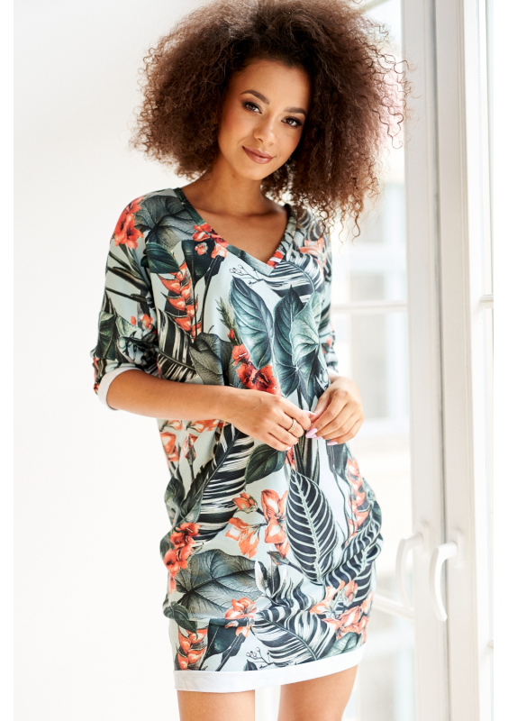 TUNIKA EXOTIC LEAVES PRINT ILM