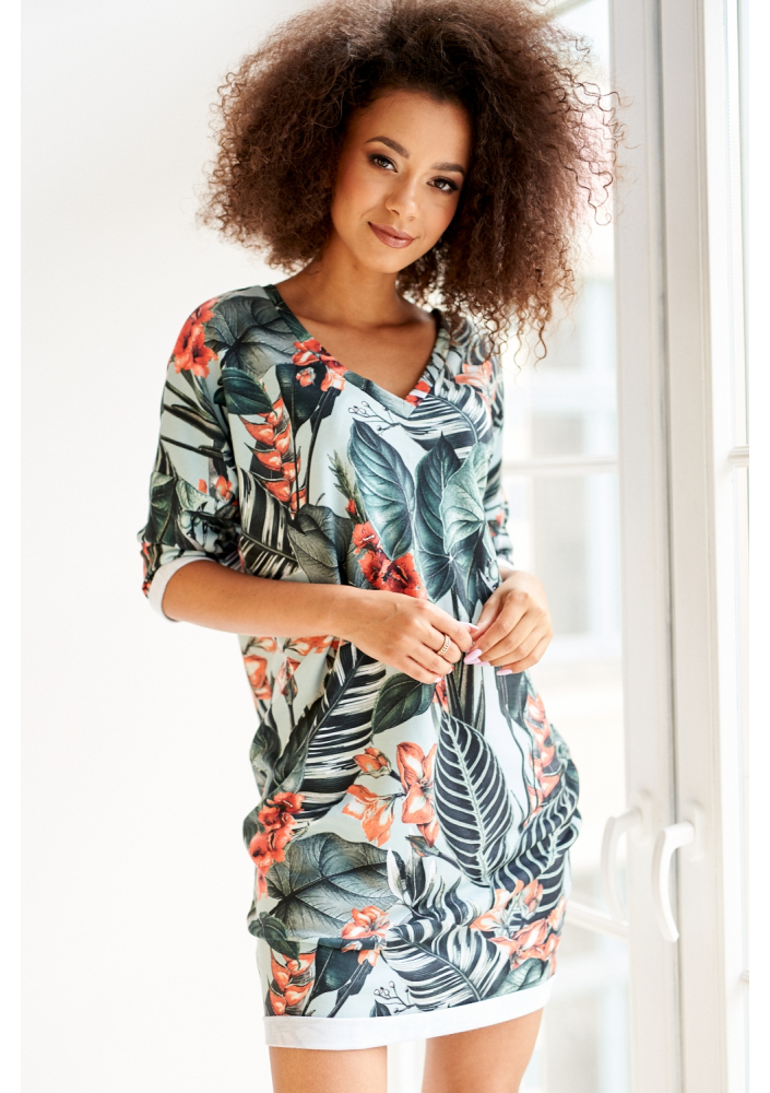 TUNIKA EXOTIC LEAVES PRINT ILM