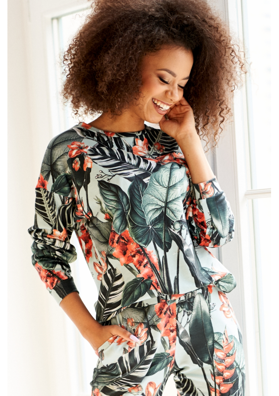 BLUZA EXOTIC LEAVES PRINT ILM