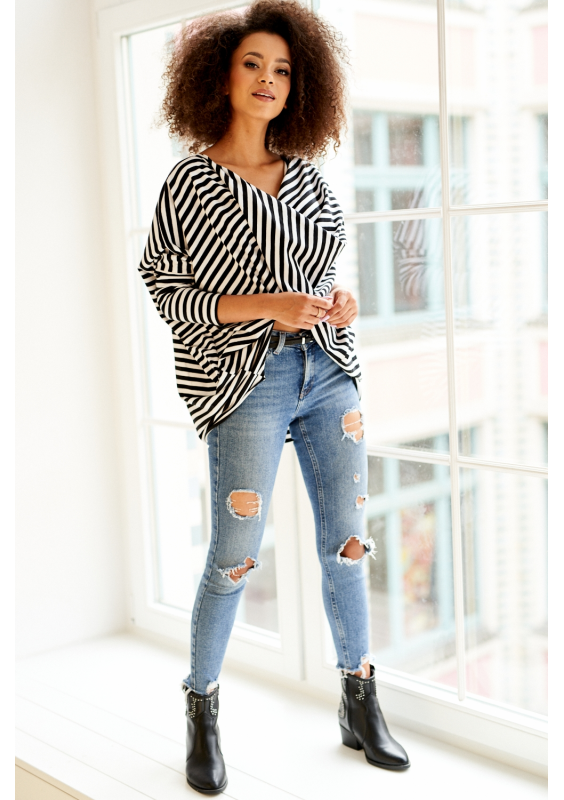BLUZKA OVERSIZE W PASKI ILM