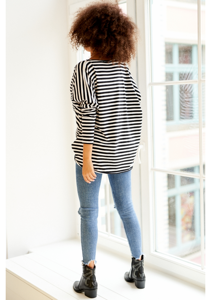 BLUZKA OVERSIZE W PASKI ILM