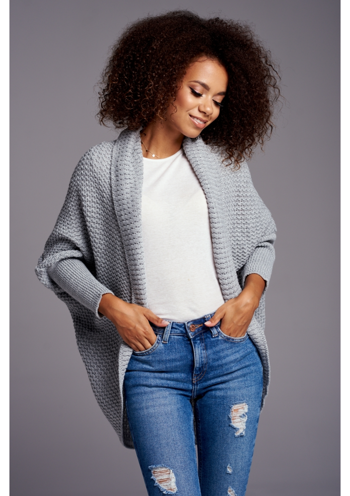 SWETER NARZUTKA OVERSIZE ILM A01 SZARY