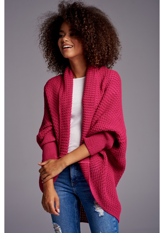 SWETER NARZUTKA OVERSIZE ILM A01 AMARANTOWY