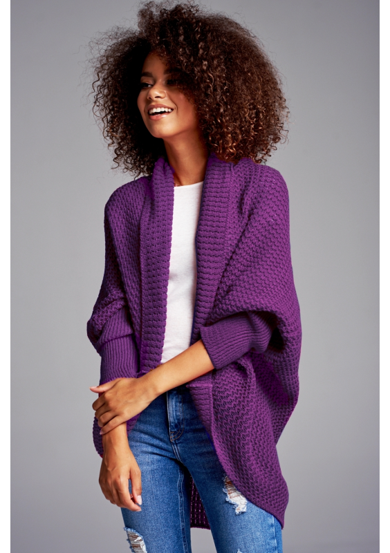 SWETER NARZUTKA OVERSIZE ILM A01 FIOLETOWY