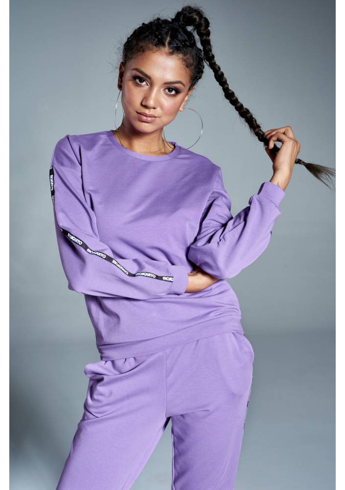Dres z lampasami logo brand Fioletowy