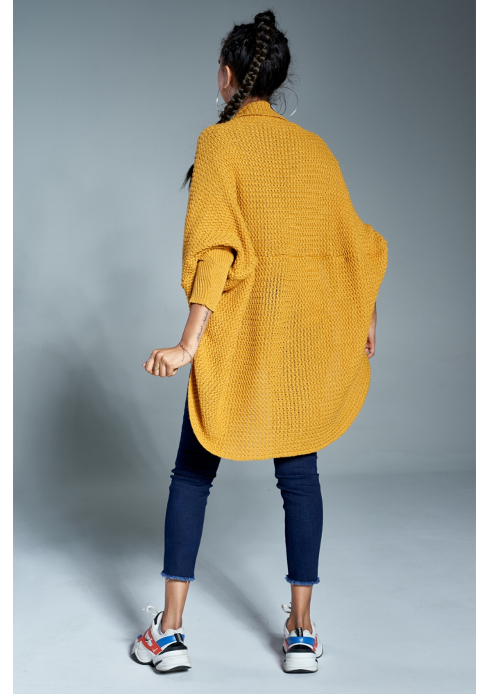 SWETER NARZUTKA OVERSIZE ILM A01 MUSZTARDOWY