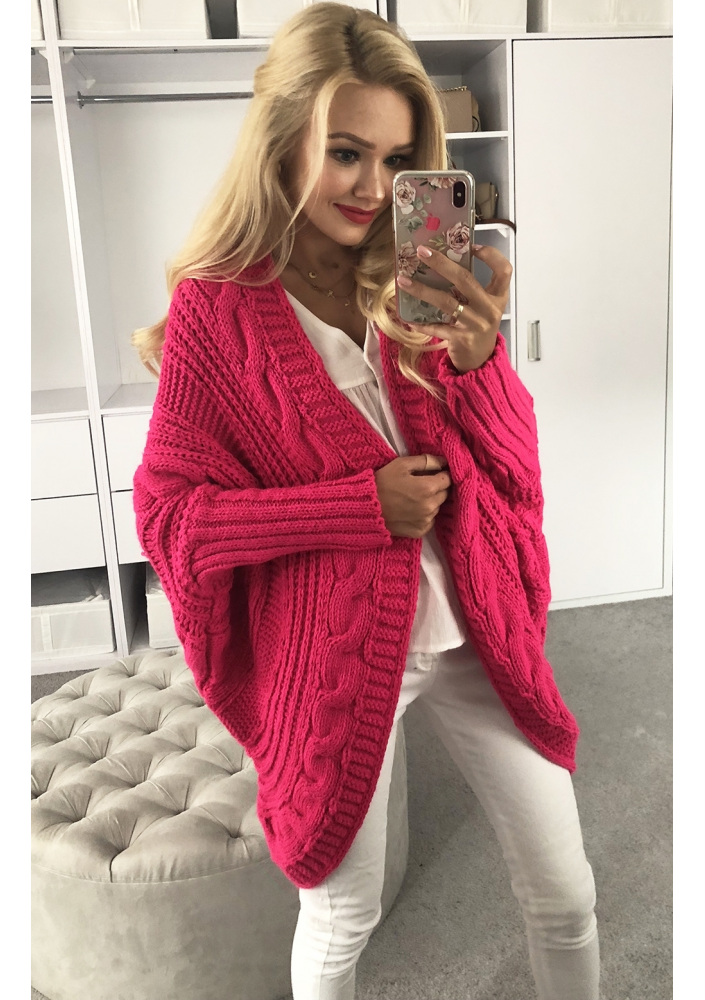 Sweter narzutka z warkoczem A15 ILM