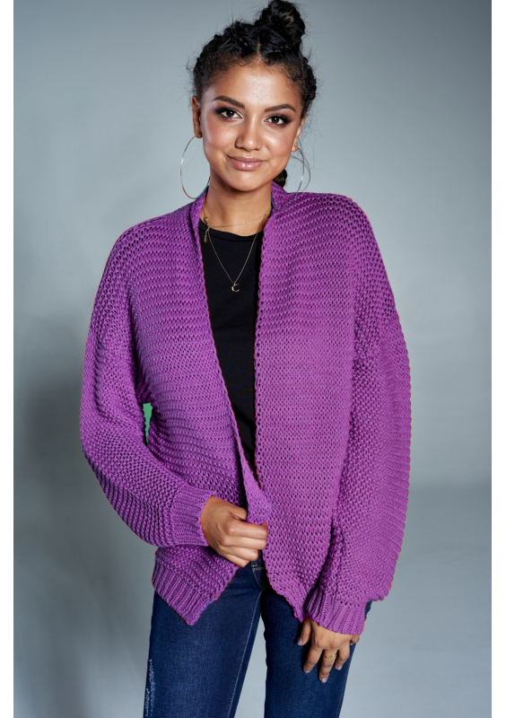 Krótki kardigan A02 Fioletowy ILM