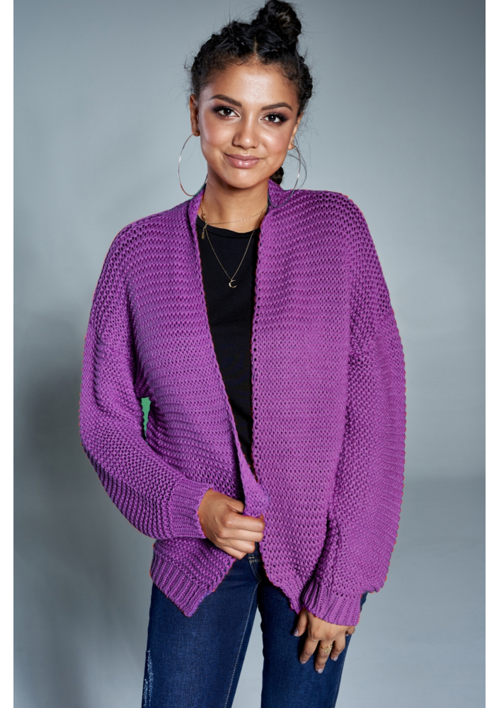 Krótki kardigan A02 Fioletowy ILM