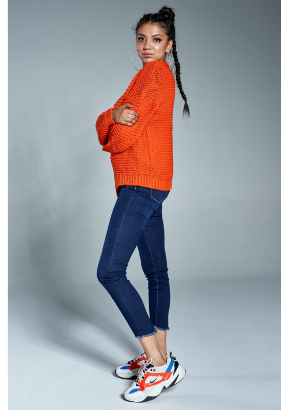 Krótki kardigan A08 Pomarańczowy