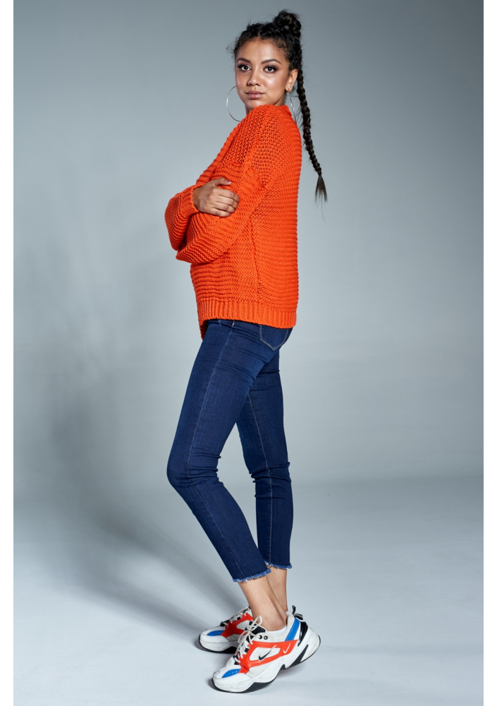 Krótki kardigan A08 Pomarańczowy