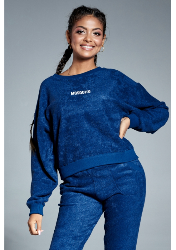 Bluza z dzianiny frotte Granatowa ILM