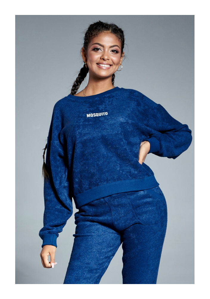 Bluza z dzianiny frotte Granatowa ILM