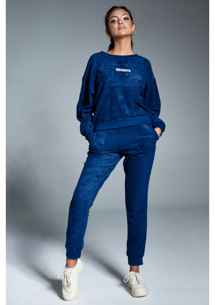 Bluza z dzianiny frotte Granatowa ILM