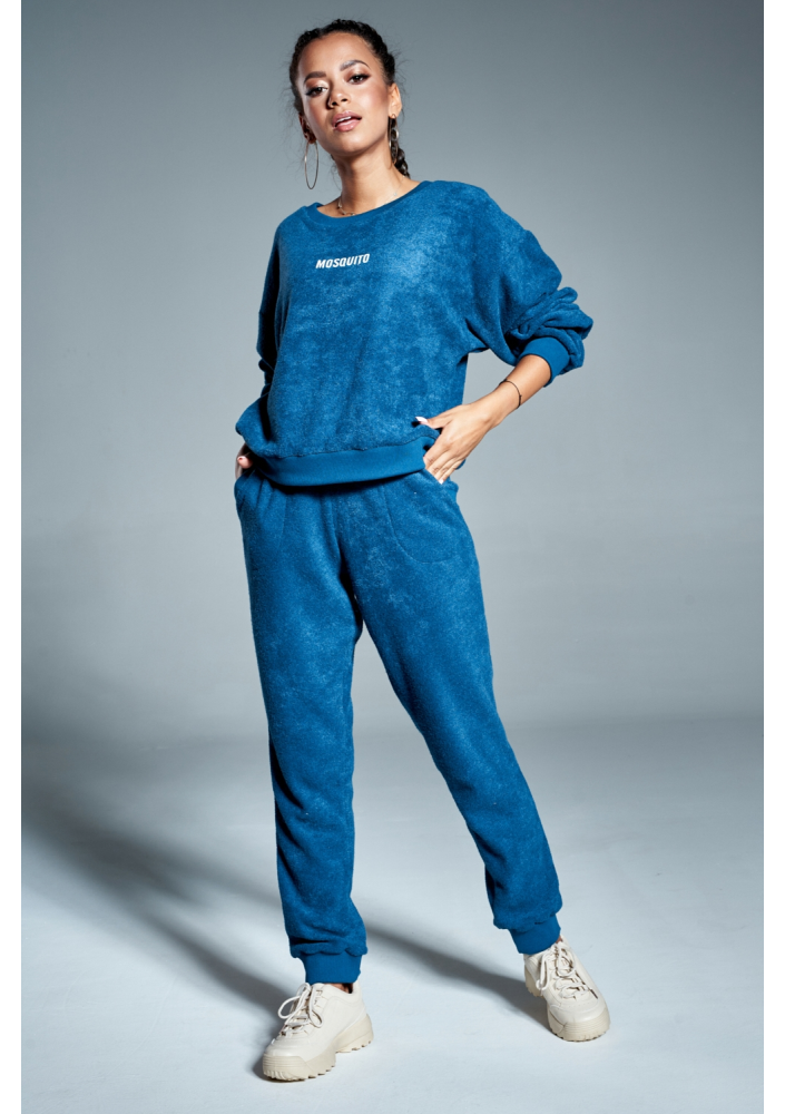 Bluza z dzianiny frotte Turkusowa ILM