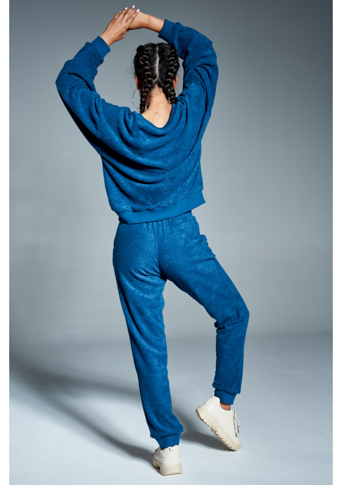 Bluza z dzianiny frotte Turkusowa ILM