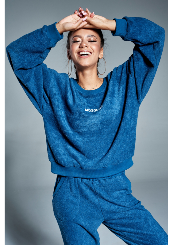 Bluza z dzianiny frotte Turkusowa ILM