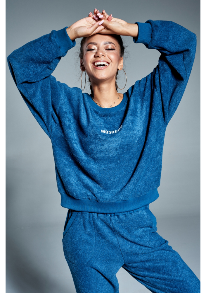 Bluza z dzianiny frotte Turkusowa ILM