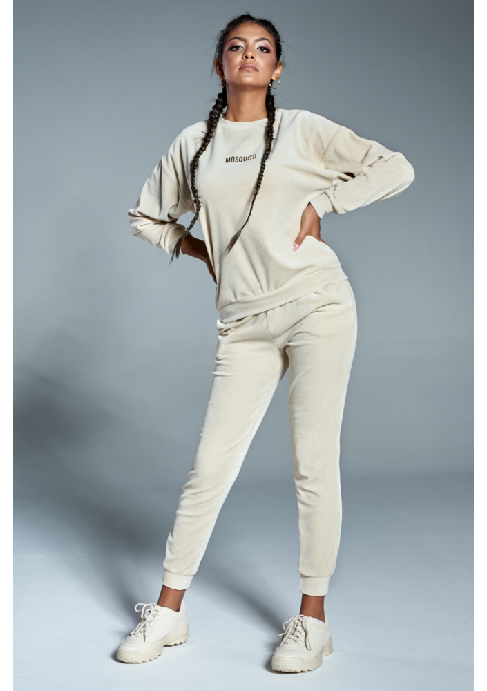 Bluza z weluru Beżowa ILM