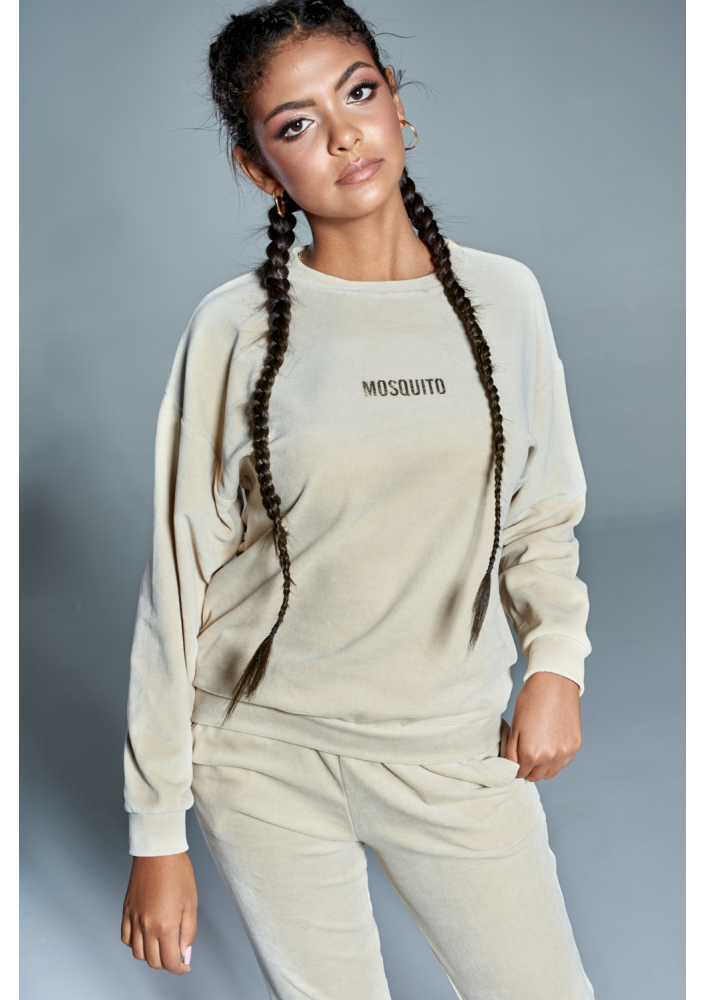 Bluza z weluru Beżowa ILM