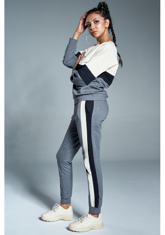 Spodnie z lampasami Grafitowe ILM