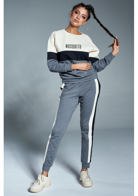 Bluza z czarną wstawką Grafitowa ILM