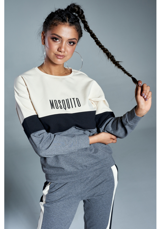 Bluza z czarną wstawką Grafitowa ILM