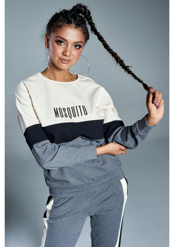 Bluza z czarną wstawką Grafitowa ILM