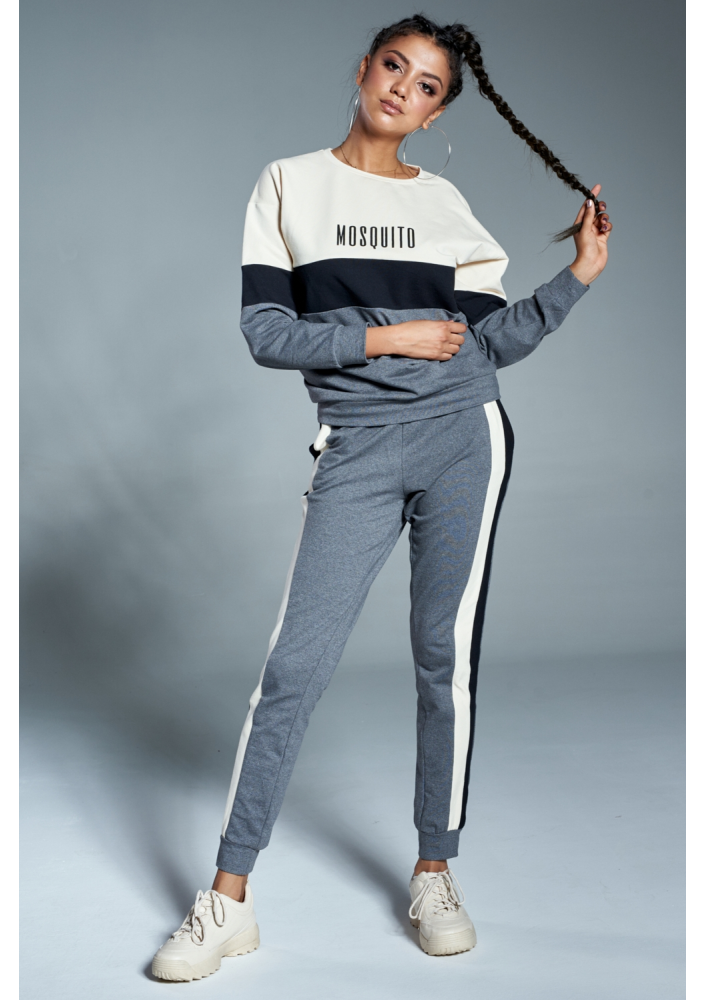 Bluza z czarną wstawką Grafitowa ILM