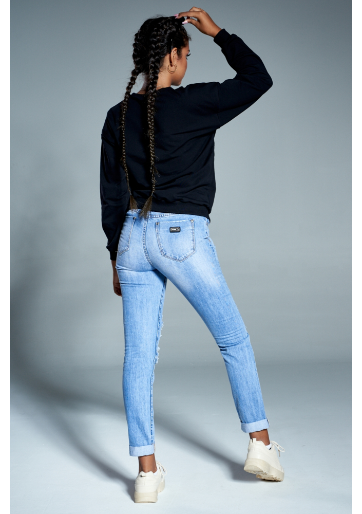 BAWEŁNIANA BLUZA "RED LOVE" CZARNA ILM