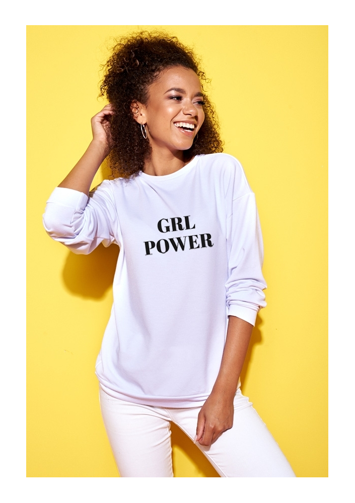 Bawełniana bluza "Girl power" biała ILM