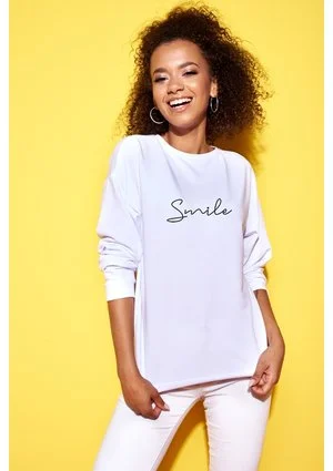 Bawełniana bluza "Smile" biała ILM