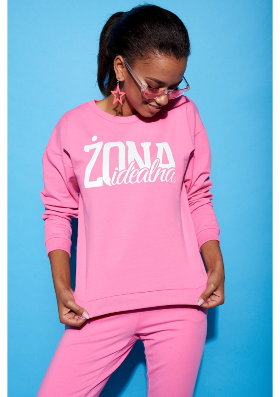 Bawełniana bluza "Żona idealna" fuksja ILM