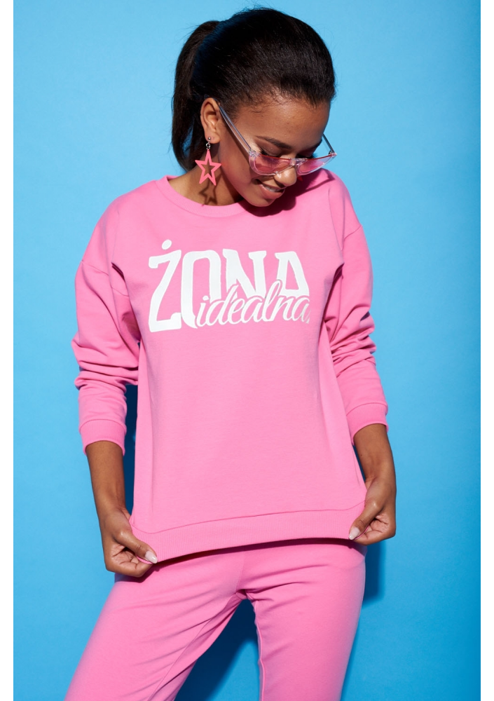 Bawełniana bluza "Żona idealna" fuksja ILM