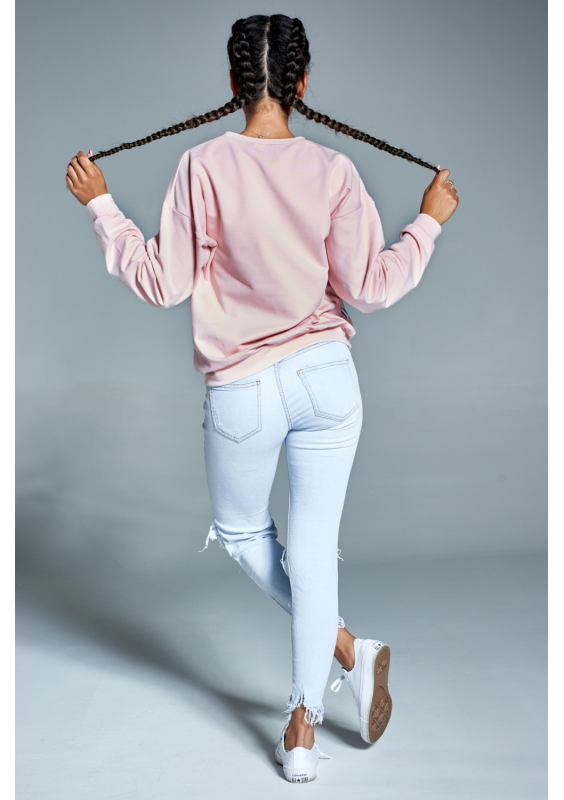 Bawełniana bluza "Stay Classy" pudrowa ILM